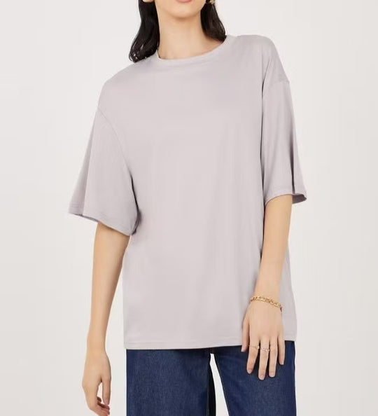 Damen Übergröße Shirt mit lässigem Schnitt und kurzarm R&B