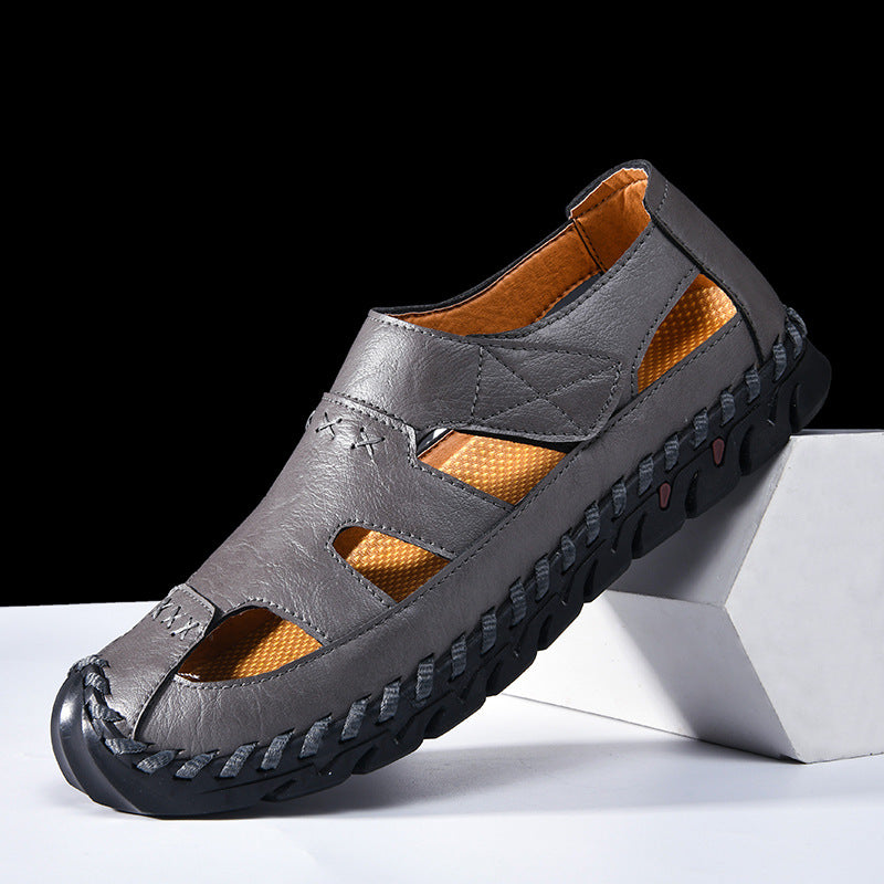 Herren Bequeme Leder-Sandalen mit luftiger Belüftung R&B