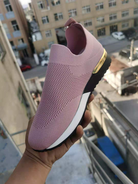 Damen Atmungsaktive Slip-On Sneaker mit trendiger Textiloberfläche und elastischem Kragen R&B