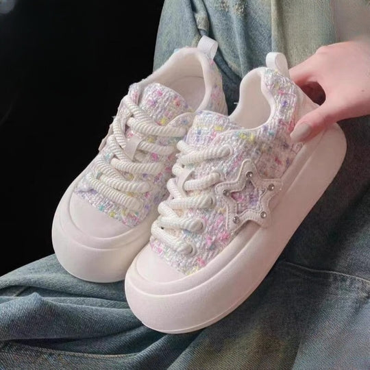 Damen Trendige Komfort-Sneaker mit glitzerndem Sternen-Detail R&B