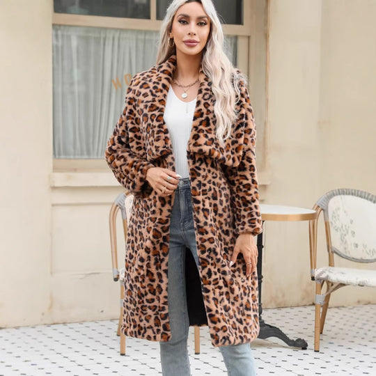Damen Lange Leopardmuster R&B
