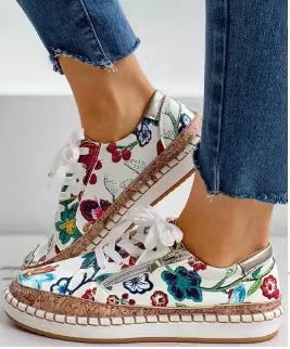 Damen modische Sneaker im kreativen Blumenmuster R&B