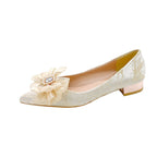 Damen elegante spitze Ballerinas mit floraler Applikation