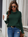 Damen gemütlicher Strickpullover mit hohem Kragen und strukturierter Oberfläche