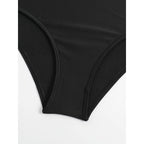 Damen Hochgeschnittener Bikini mit modischem Streifenmuster und floralem Unterteil R&B