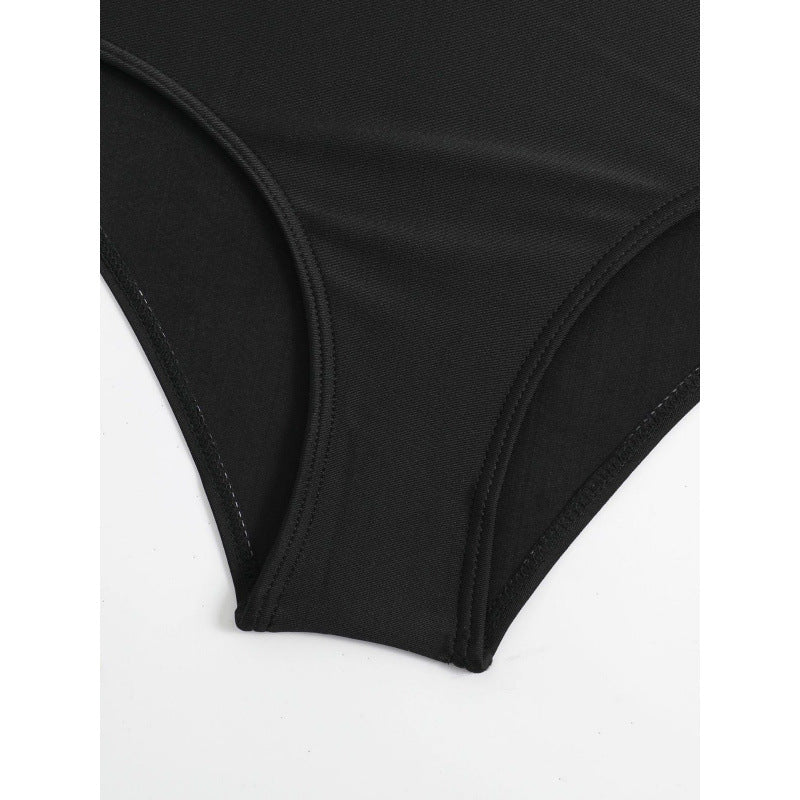 Damen Hochgeschnittener Bikini mit modischem Streifenmuster und floralem Unterteil R&B