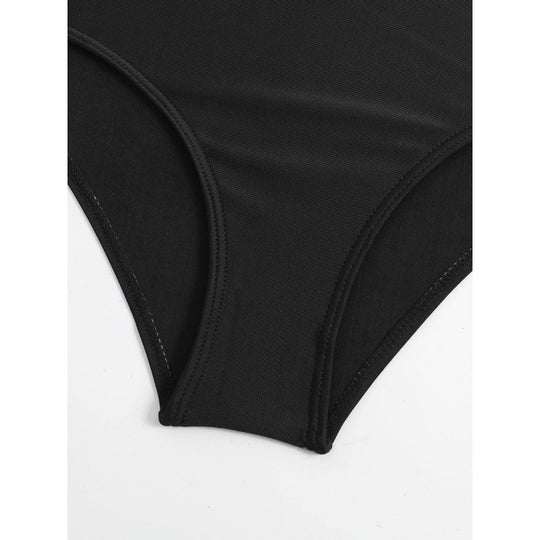 Damen Hochgeschnittener Bikini mit modischem Streifenmuster und floralem Unterteil R&B