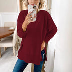 Damen Lässiger Pullover mit strukturierter Oberfläche und längerem Schnitt R&B