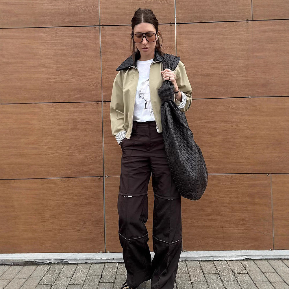 Damen legerer Übergangsjacke mit weichem Innenfutter und Karodetails R&B