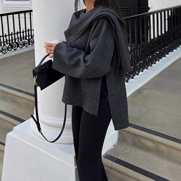 Damen Oversized Strickjacke mit elegantem Schnitt und voluminösen Ärmeln R&B