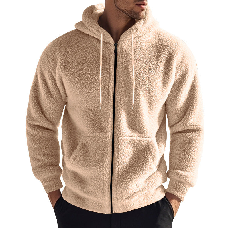 Herren kuschelige Fleecejacke mit Kapuze R&B