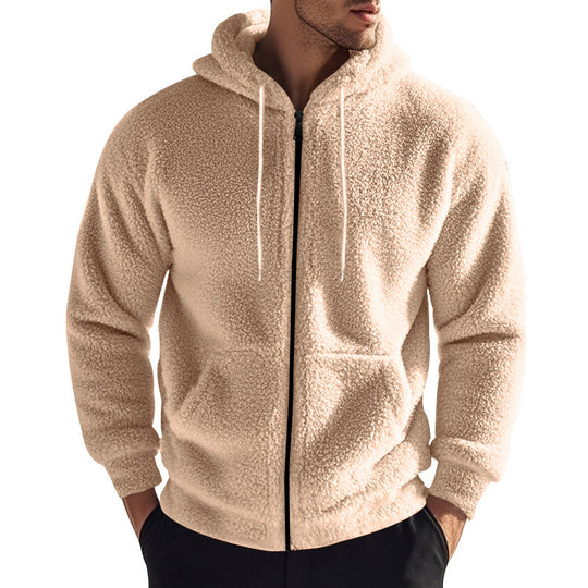 Herren kuschelige Fleecejacke mit Kapuze R&B
