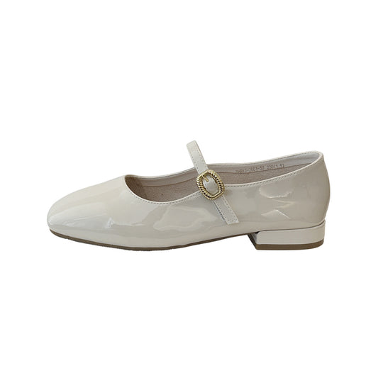 Damen Elegante Mary Jane Ballerinas mit modischem Riemchen und hochwertiger Leder-Oberfläche R&B