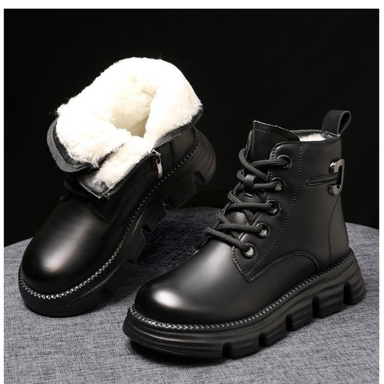 Damen Gefütterte Winterstiefeletten mit robustem Sohlenprofil und praktischer Schnürung