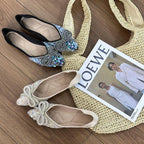 Damen Ballerinas mit glamourösem Strass-Design und zartem Schleifenakzent R&B