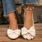 Damen Ballerinas mit XL-Schleifen-Applikation und glänzender Oberflächenstruktur R&B