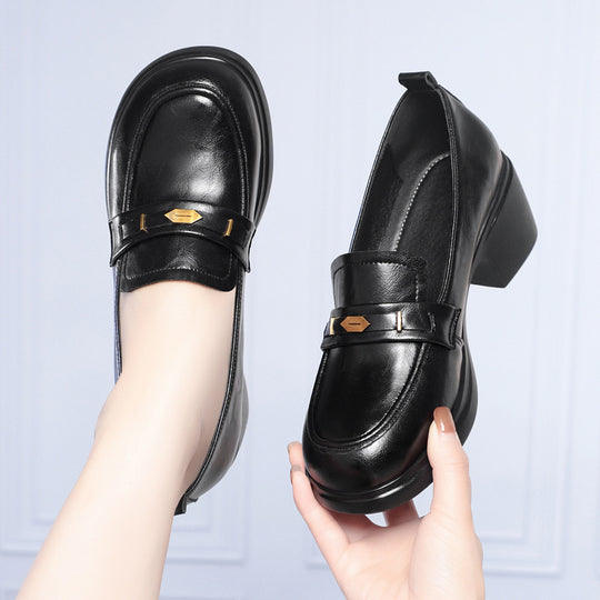Damen Elegante Loafers mit stilvollem Schmuckdetail und komfortablem Blockabsatz R&B