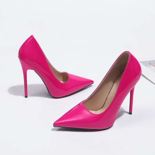 Damen spitze Lackpumps mit hochglänzendem Finish R&B