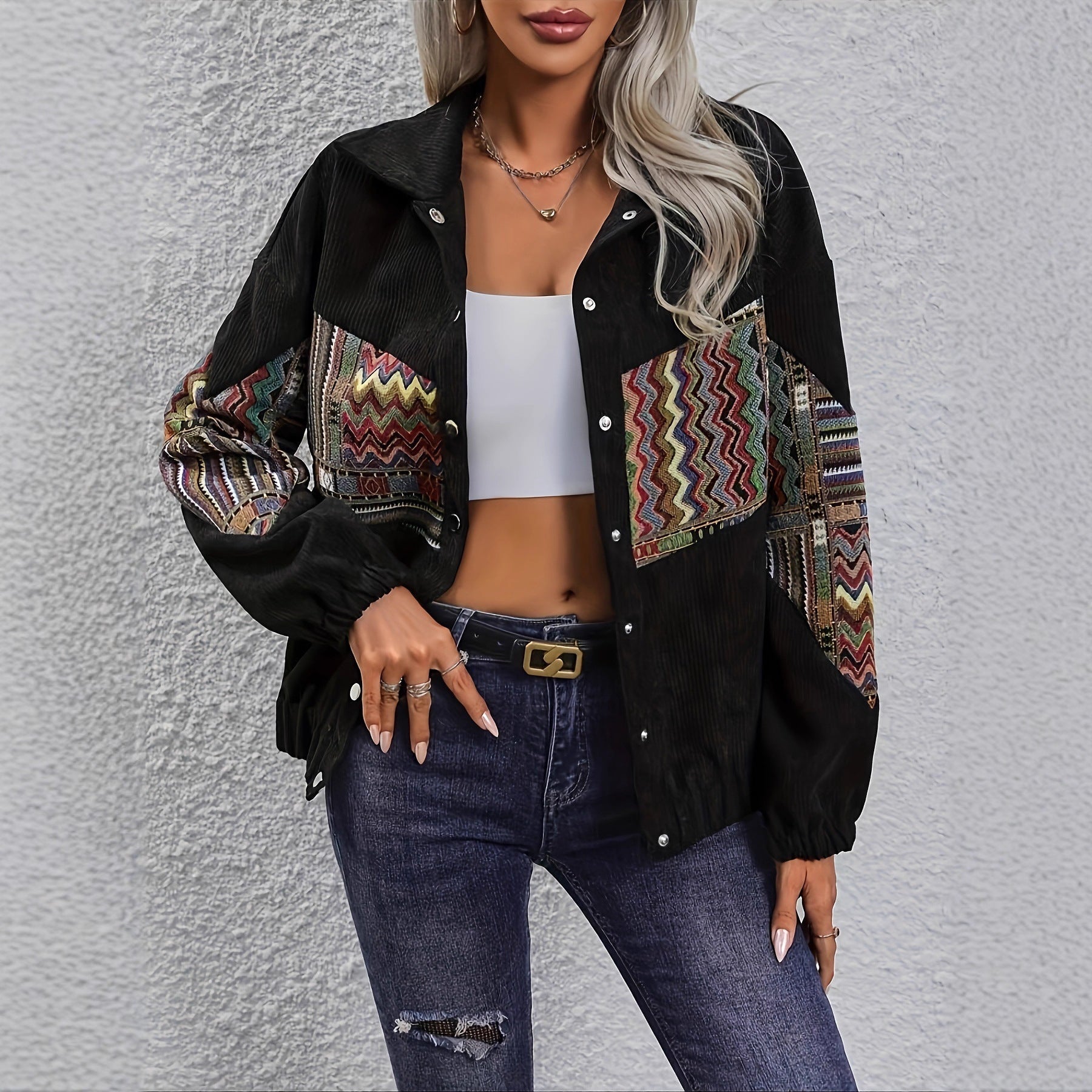 Damen Modischer Allrounder mit Ethnomuster
