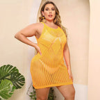 Damen luftiger Netz-Strandkleid R&B