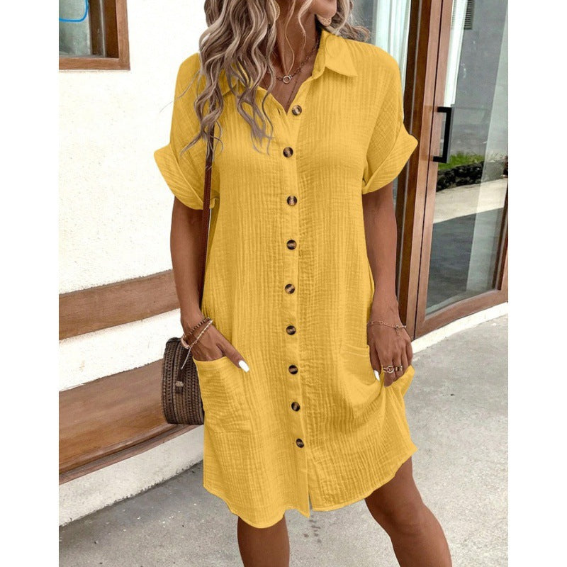 Damen Relaxed Fit Knopfkleid mit praktischen Taschen R&B