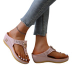 Damen Elegante Wedge-Zehentrenner mit modischen Riemen R&B