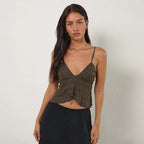 Damen Fließendes Camisole-Oberteil mit raffiniertem Drapierungsdesign EB
