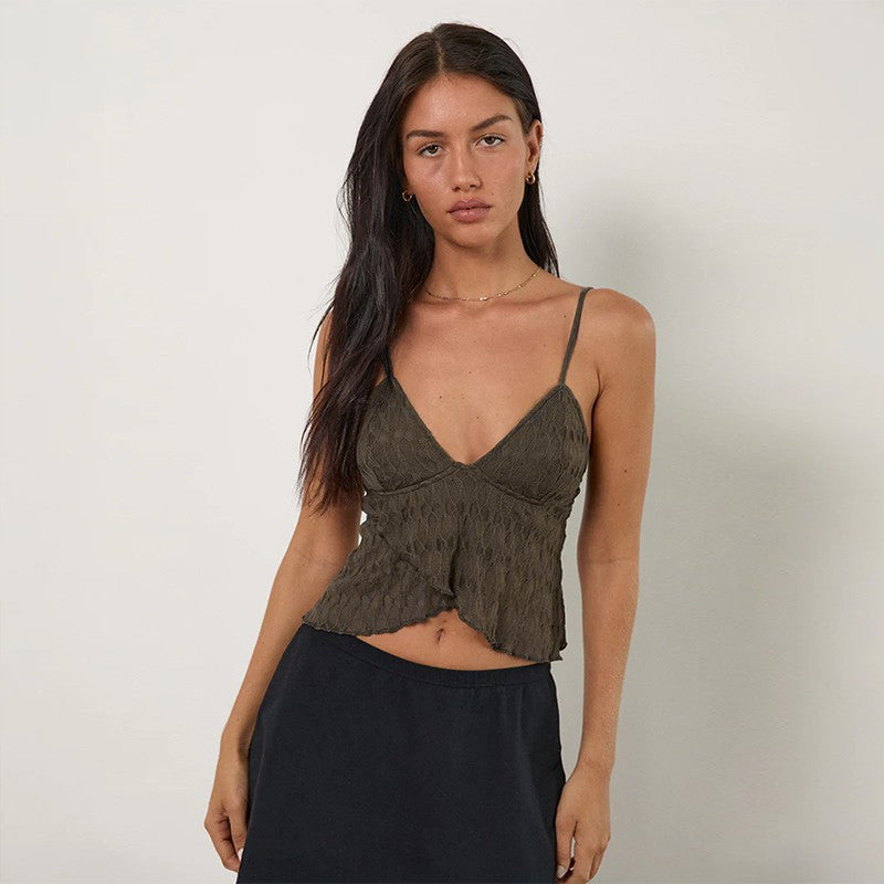 Damen Fließendes Camisole-Oberteil mit raffiniertem Drapierungsdesign EB