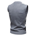 Herren ärmellose Strickweste mit Rauten-Muster R&B