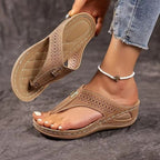 Damen Zehentrenner-Sandalen mit komfortablem Fußbett und atmungsaktiver Obermaterial R&B