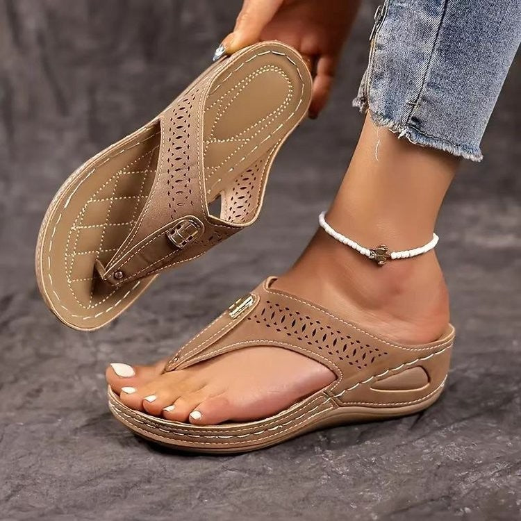 Damen Zehentrenner-Sandalen mit komfortablem Fußbett und atmungsaktiver Obermaterial R&B