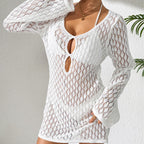 Damen gehäkelter Strandüberwurf mit innovativem Design R&B