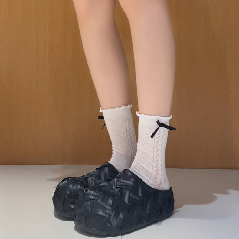 Damen Komfortable Clogs mit geflochtenem Obermaterial R&B