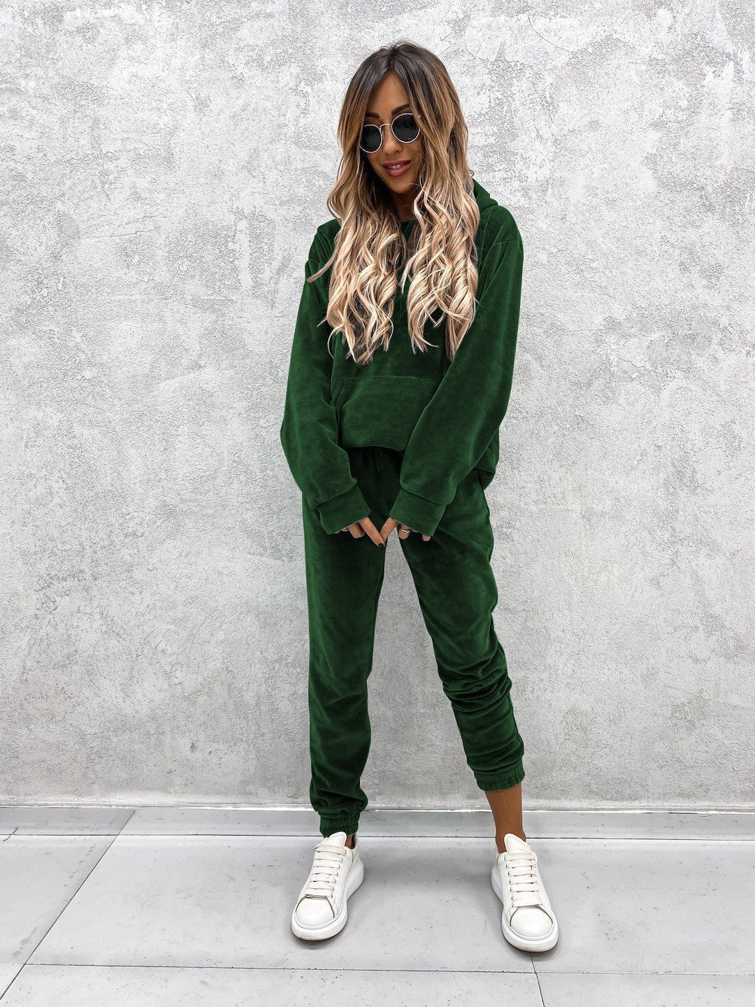 Damen kuscheliges Fleece-Set mit hohem Kragen und elastischen Bündchen R&B