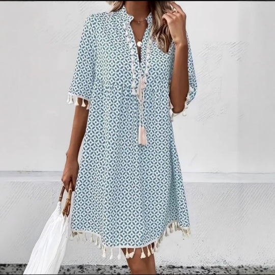 Damen Sommerkleid mit modischem Muster R&B