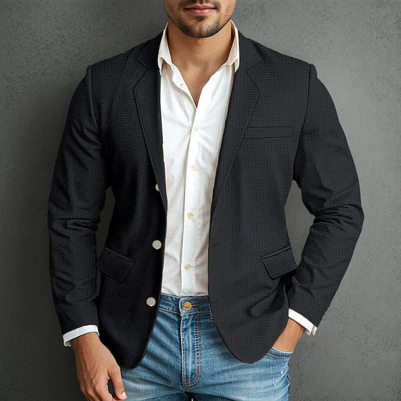 Herren eleganter Blazer mit strukturiertem Design und praktischen Taschen R&B