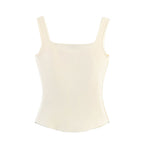 Damen tailliertes Camisole-Top mit quadratischem Ausschnitt und elastischem Material R&B