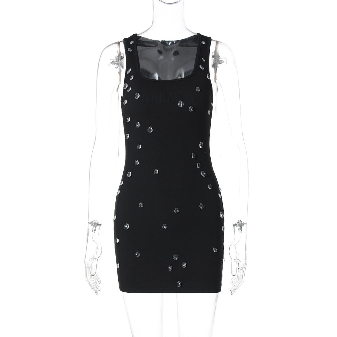 Damen Figurbetontes Minikleid mit Glitzersteinverzierungen R&B