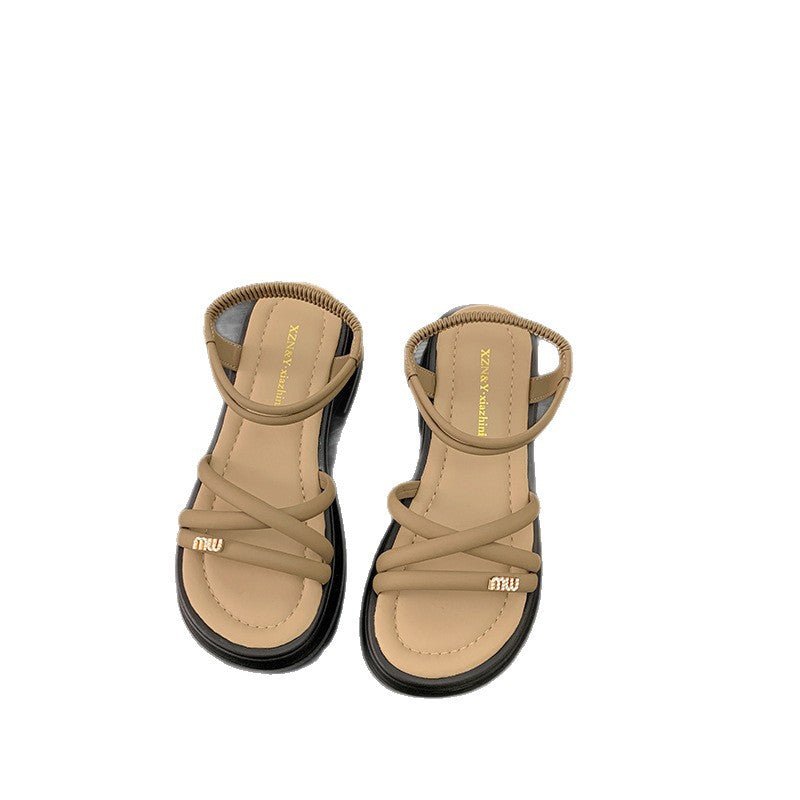 Damen Komfortable Sandalen mit flexiblem Riemendesign und ergonomischer Sohle EB