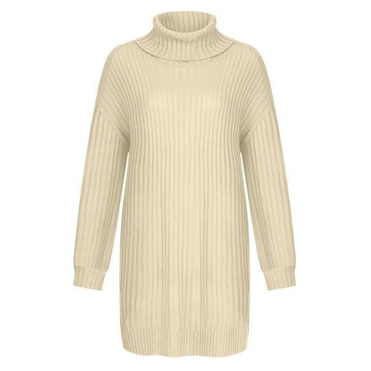 Damen Strickkleid mit hohem Kragen R&B