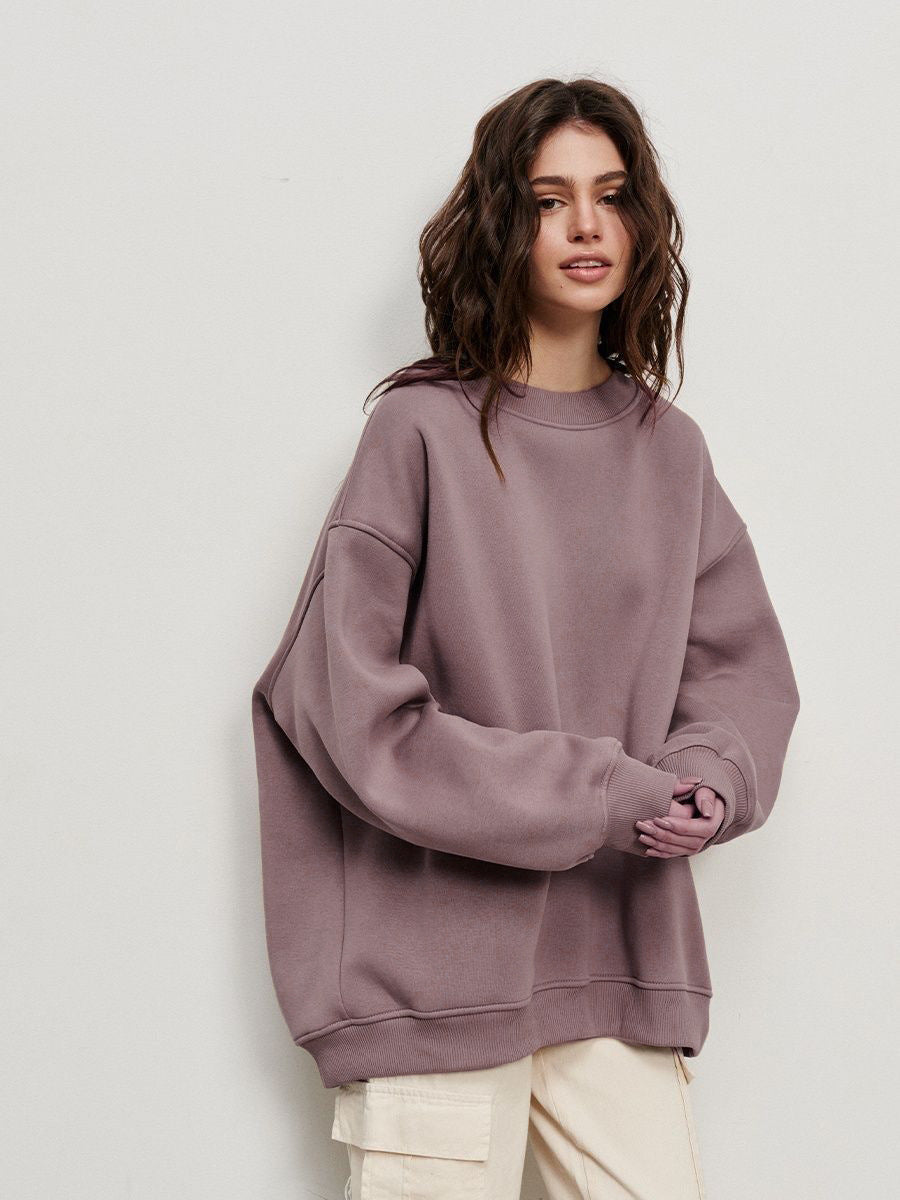 Damen Oversized Sweatshirt im lässigen Stil mit übergroßen Ärmeln und elastischen Bündchen R&B