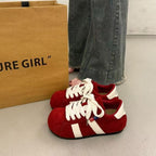 Damen Bequeme Sneaker mit modischer Schnürung und weichem Wildlederobermaterial