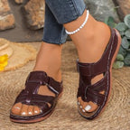 Damen Komfortable Zehentrenner-Sandalen mit breiten verstellbaren Riemen R&B