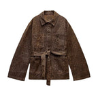 Damen Modische Jacke mit Tiermuster R&B