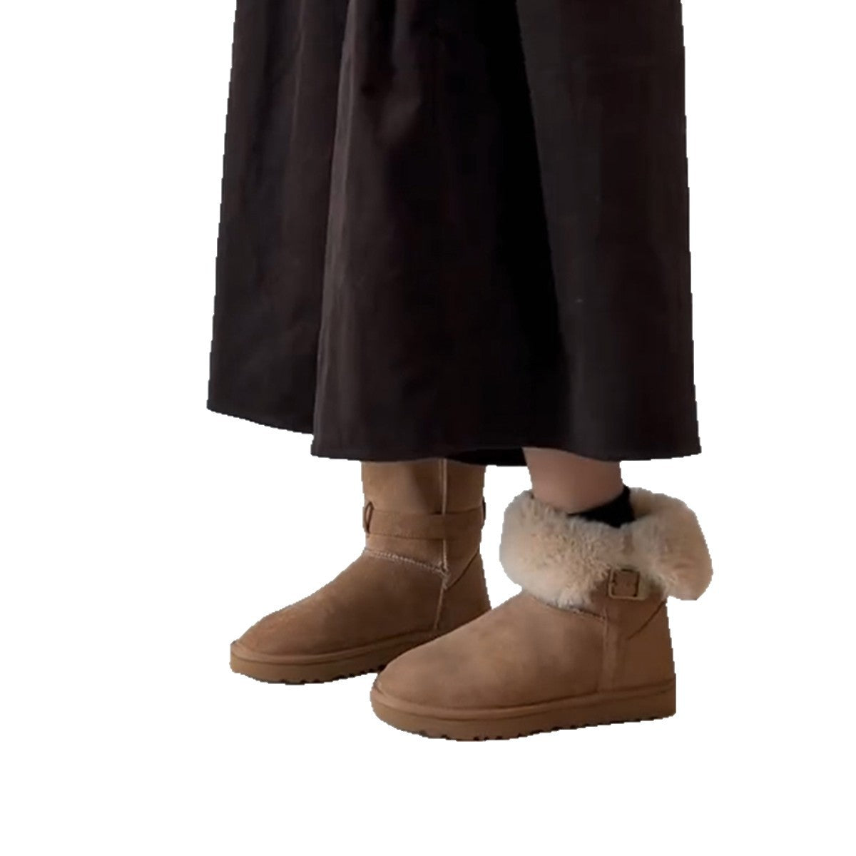 Damen Kuschelige Winterboots mit weichem Kunstfellkragen und robuster Sohle R&B