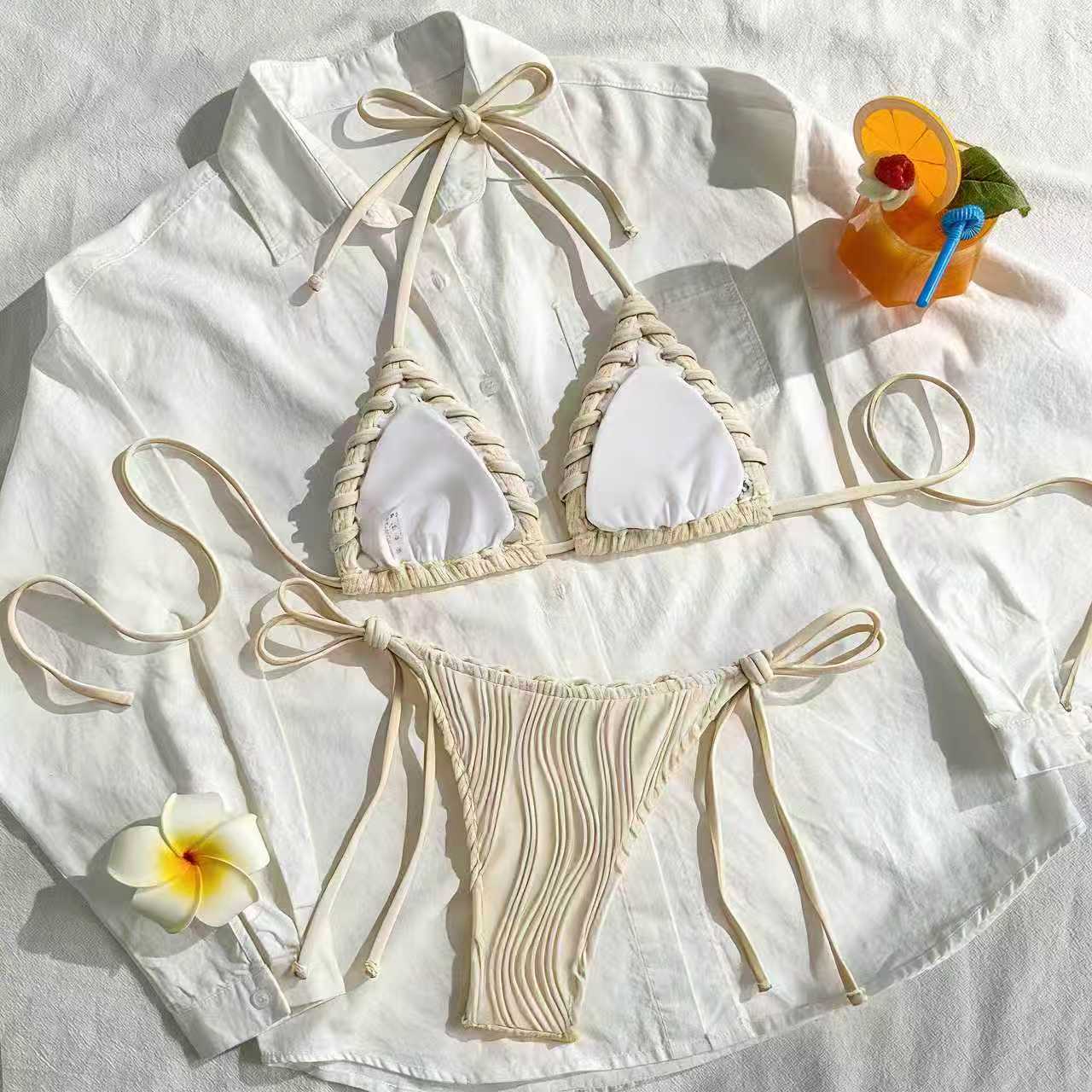 Damen Bikini-Set mit elegantem Rüschendesign und verstellbaren Trägern R&B