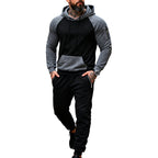 Herren nan zweiteiliges Kapuzen-Sweatset mit Raglanärmeln, Ärmel-Zip-Tasche und tapered Jogginghose R&B