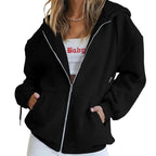 Damen Oversized Kapuzenjacke mit Reißverschluss