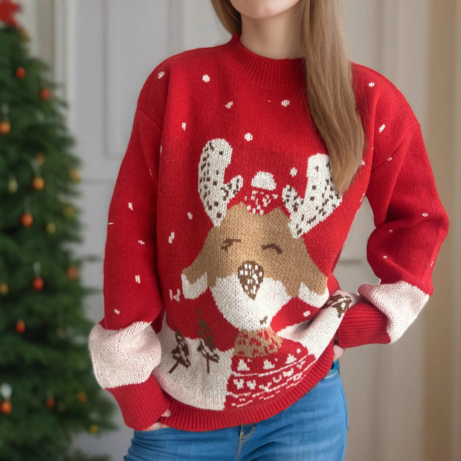 Damen Pullover mit festlichem Rentier-Motiv und himmlischem Design R&B