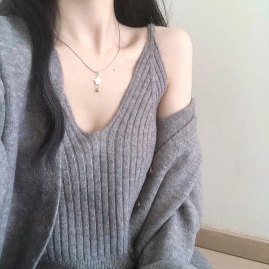 Damen Weicher Langarm-Cardigan mit Knopfleiste und bequemer Passform R&B